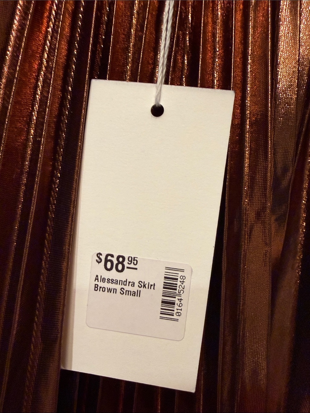 Metallic Pleated Maxi Skirt - Copper Brown - Picture 2 of 7